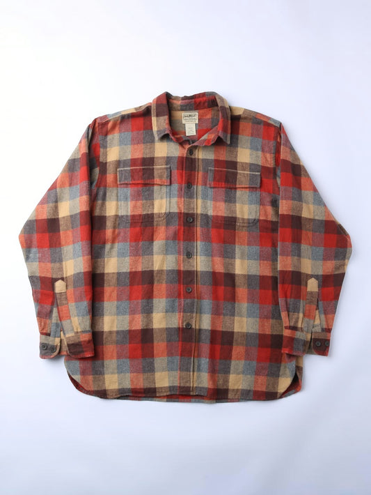 Vintage Flannel Shirt - Red Check