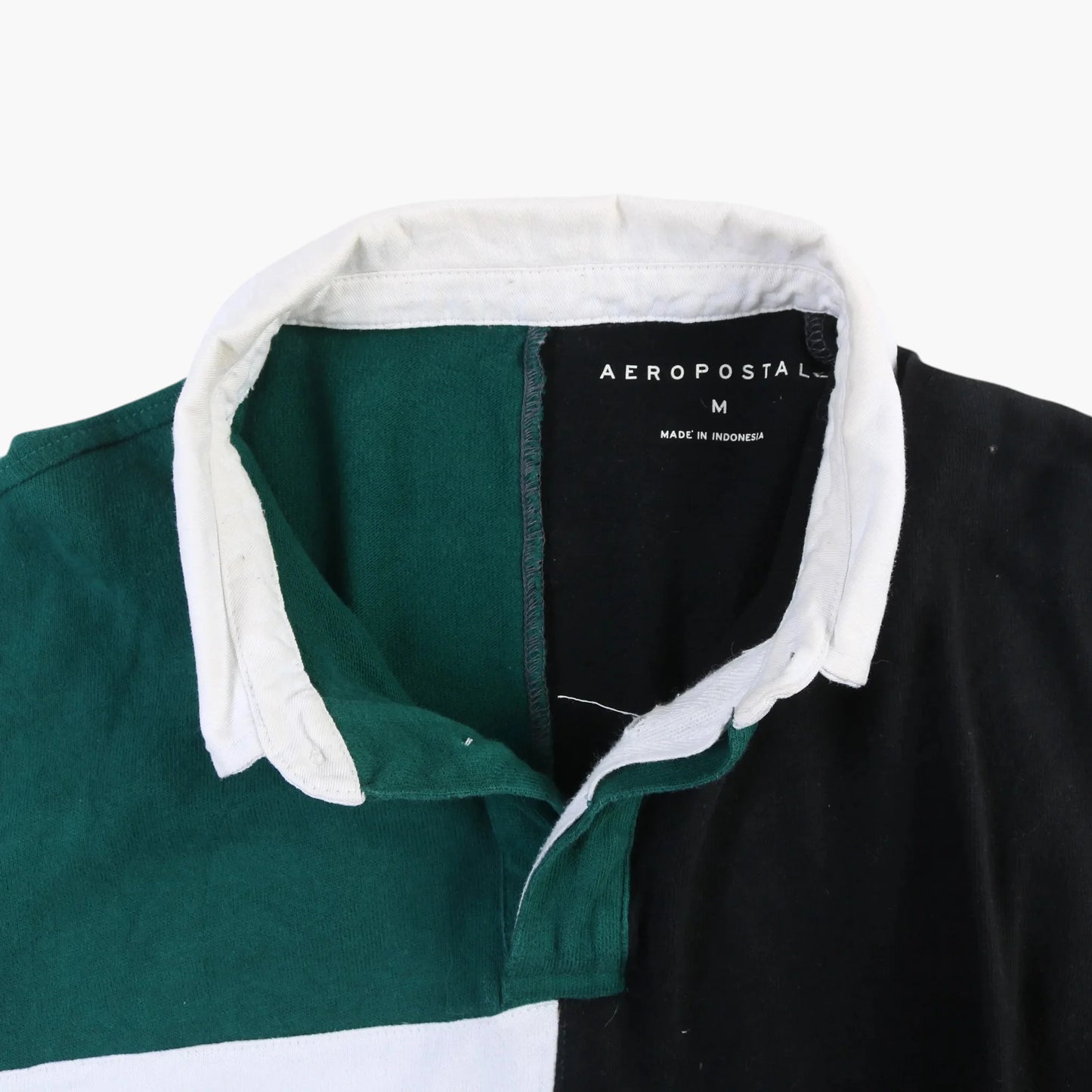 Aeropostale Rugby Shirt - Green Patchwork