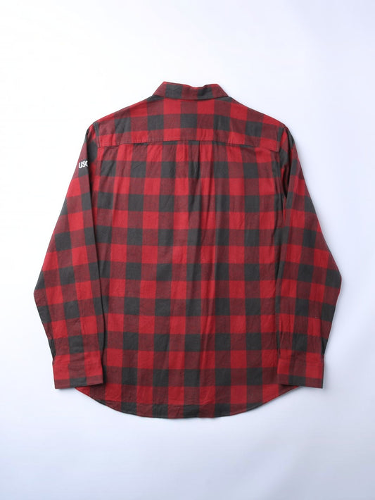 Vintage Flannel Shirt - Red Check