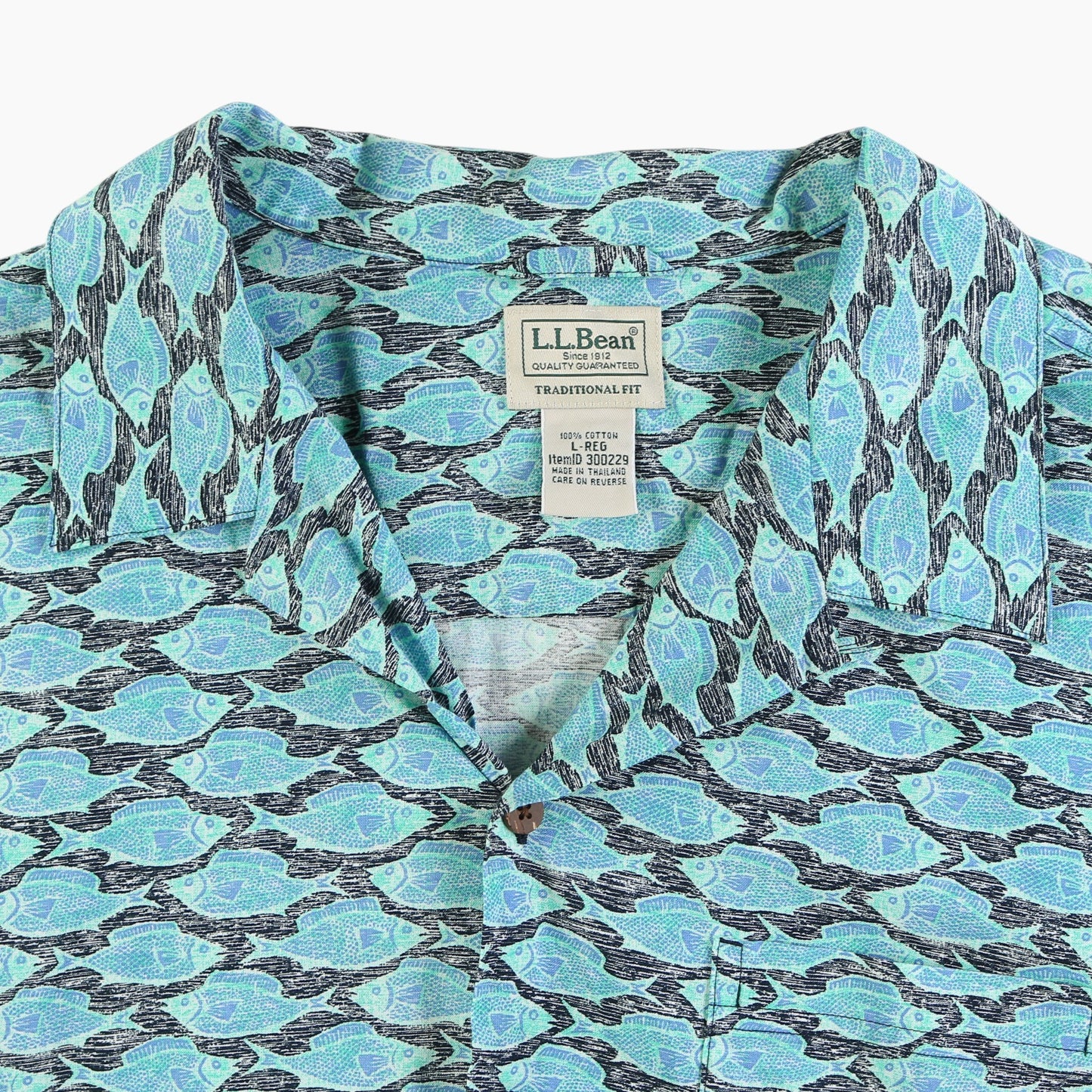 Vintage Shirt - Blue Fish Print