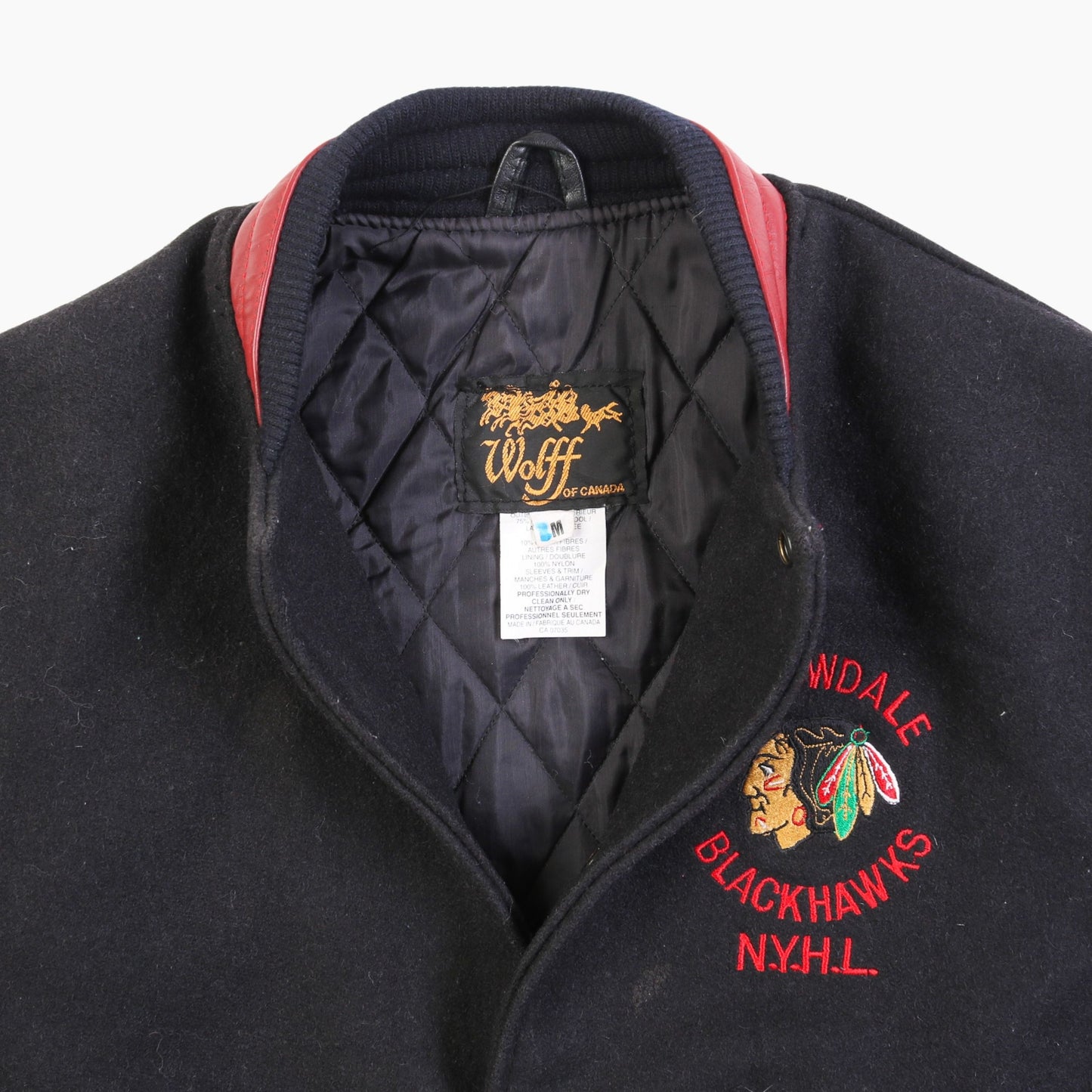 Vintage 'Willowdale Blackhawks' Varsity Bomber Jacket - American Madness