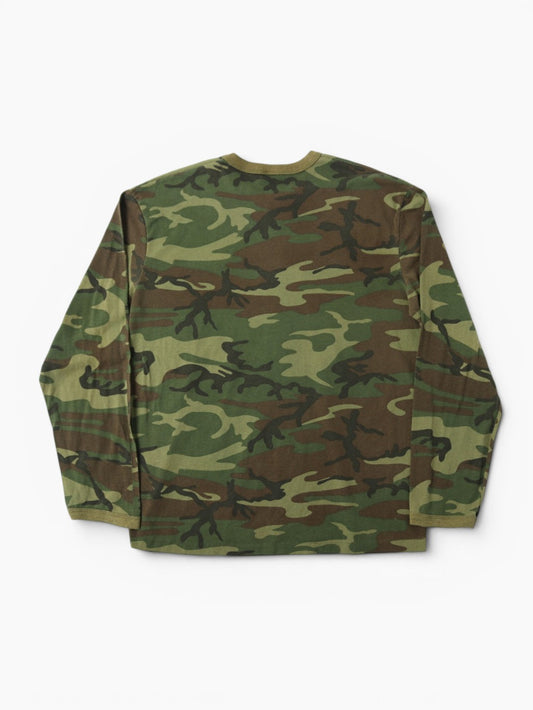 Single Stitch Woodland Camouflage Long Sleeve T-Shirt