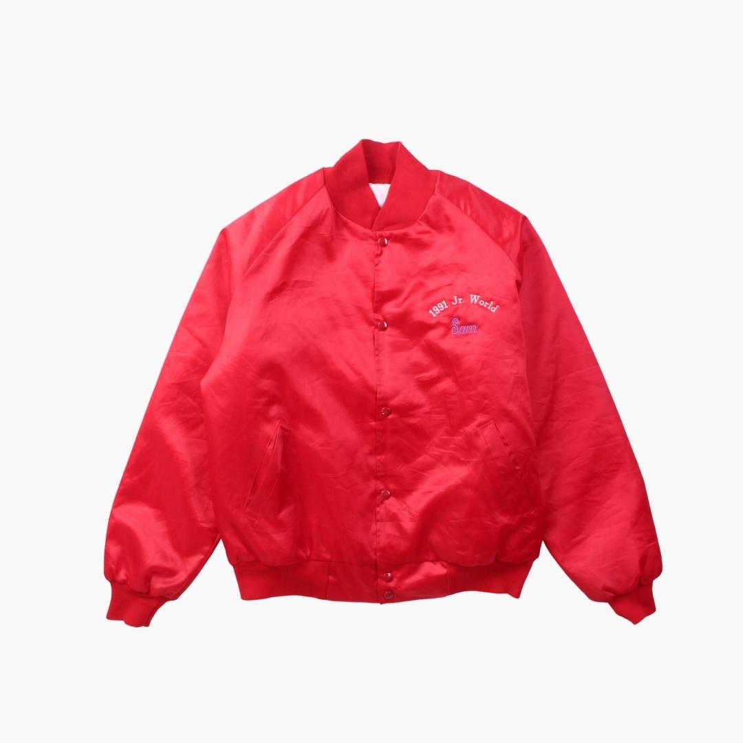 Vintage '1991 Jr. World Sam' Satin Bomber Jacket | American Madness