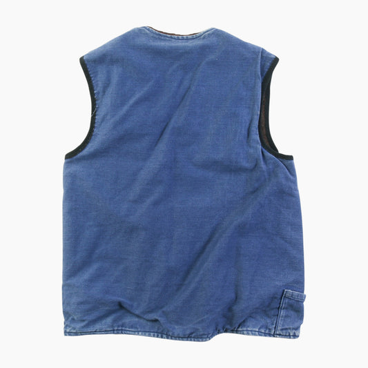 Vintage Fur Lined Vest - Blue