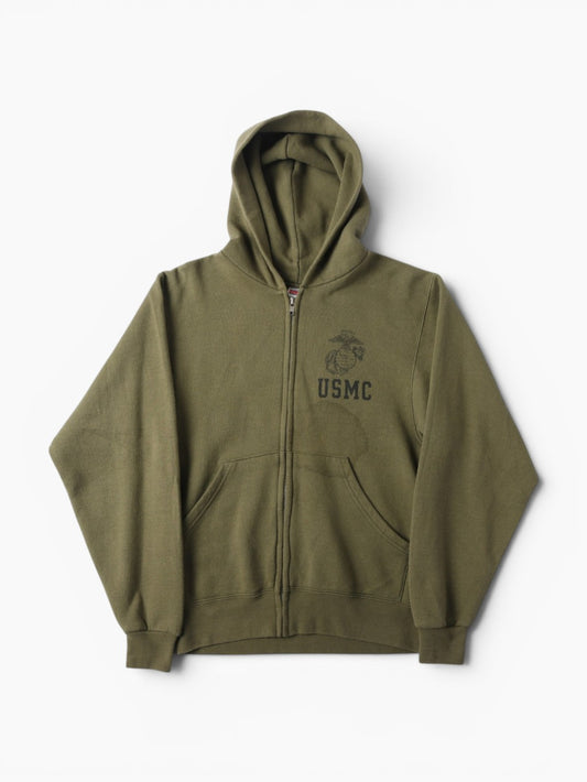 'USMC' Zipped Hooded Sweatshirt