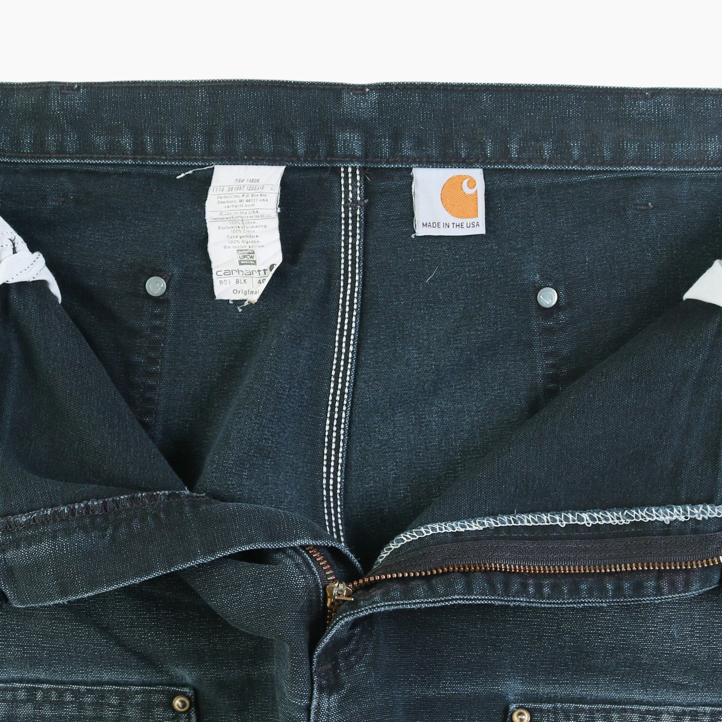 Vintage Double Knee Carpenter Pants - Black - 40/32