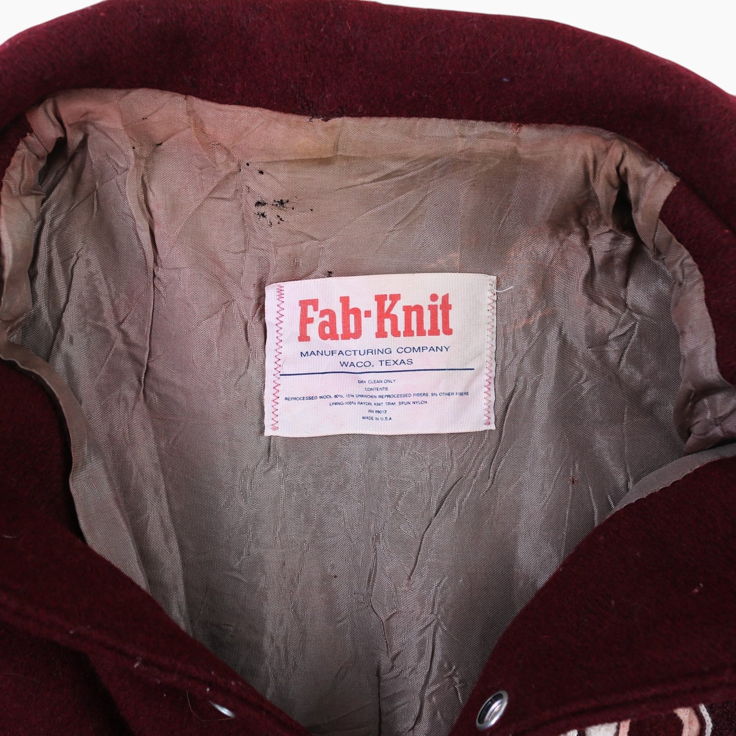 Vintage Varsity 'C' Bomber Jacket - Maroon