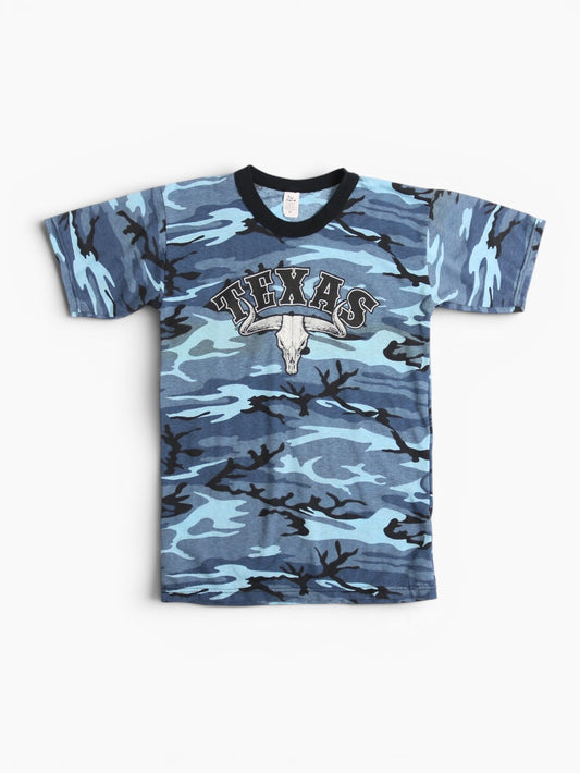 'Texas' Woodland Camouflage T-shirt - Blue