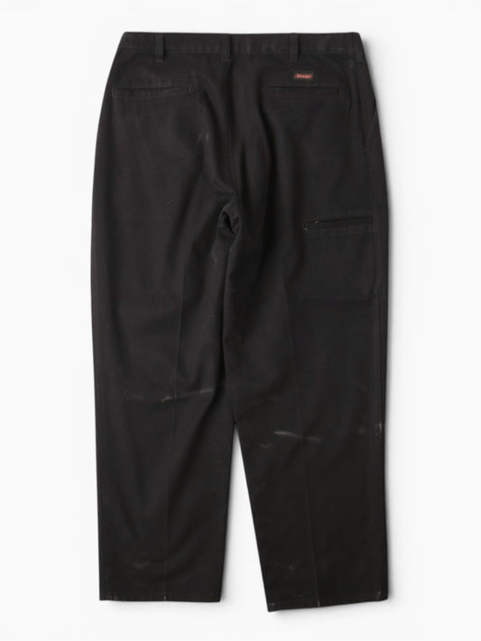 Pleated Work Pants - Black - 34/32