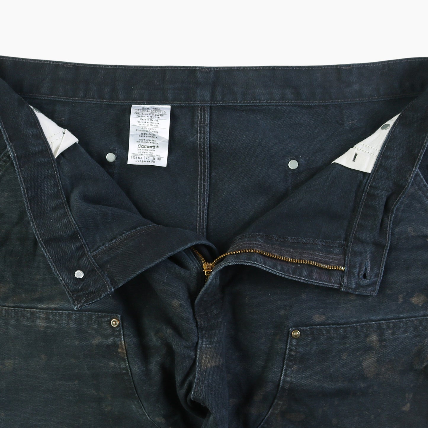 Vintage Double Knee Carpenter Pants - Black - 40/30