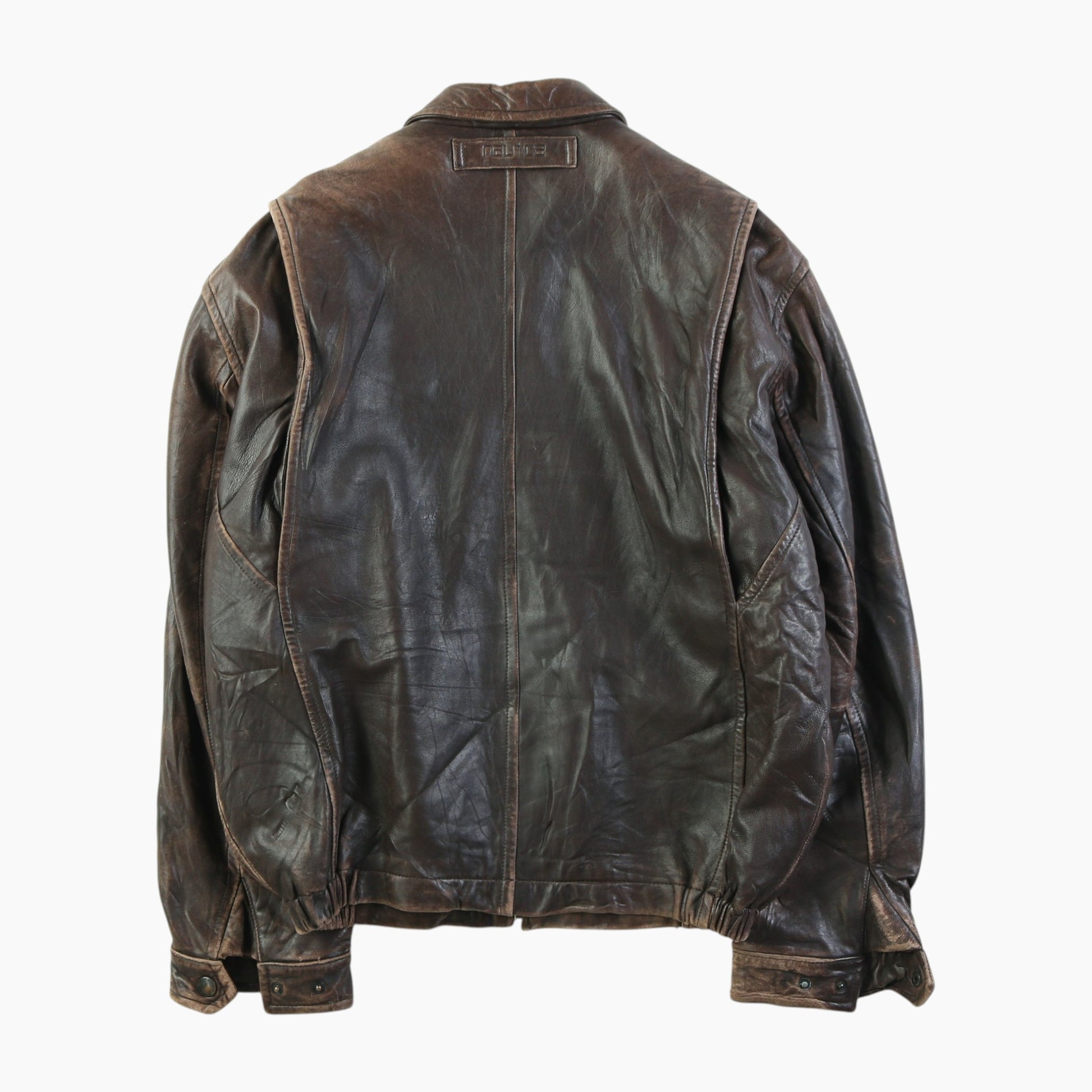 Nautica Leather Bomber Jacket