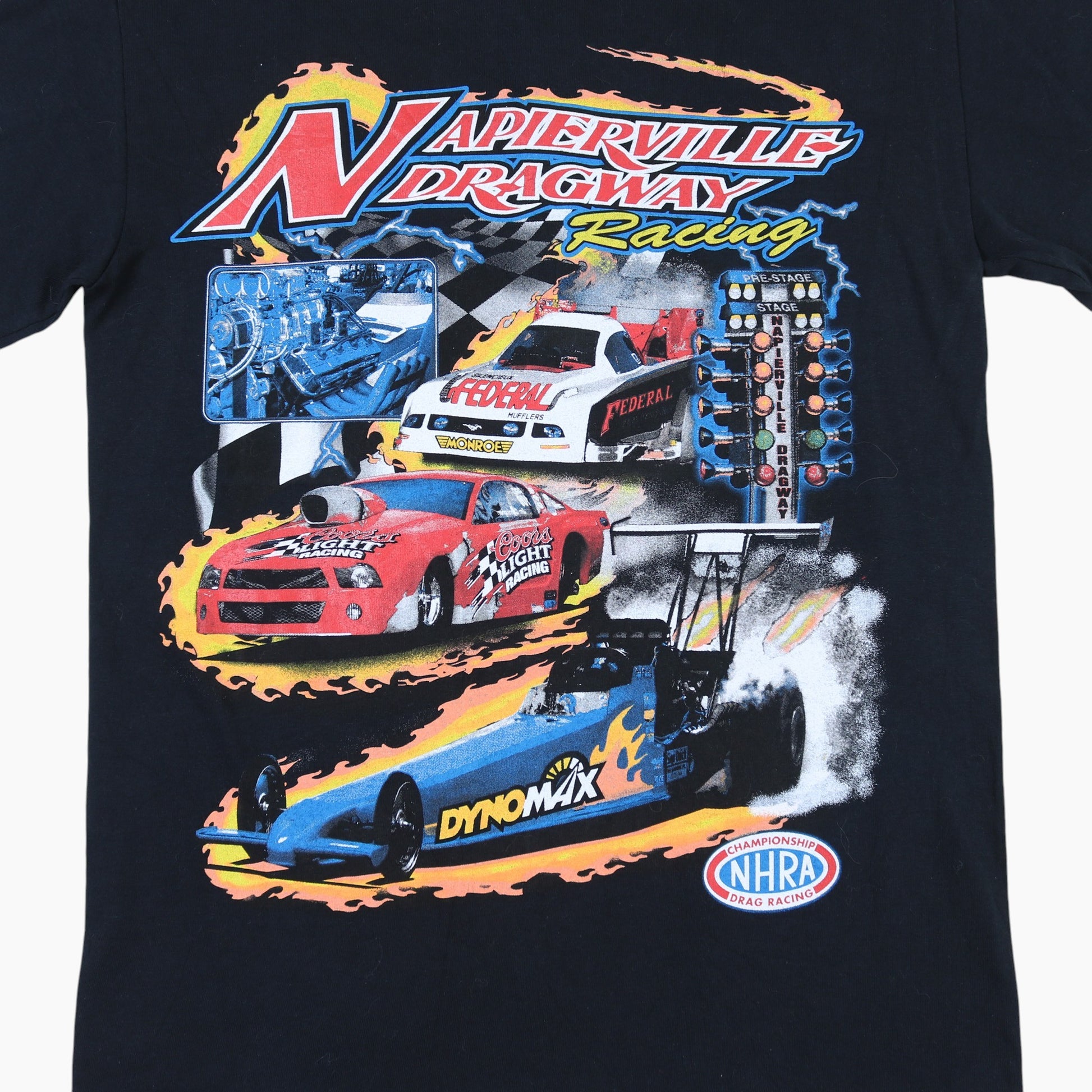 Vintage 'Napierville Dragway Racing' T-shirt - Black