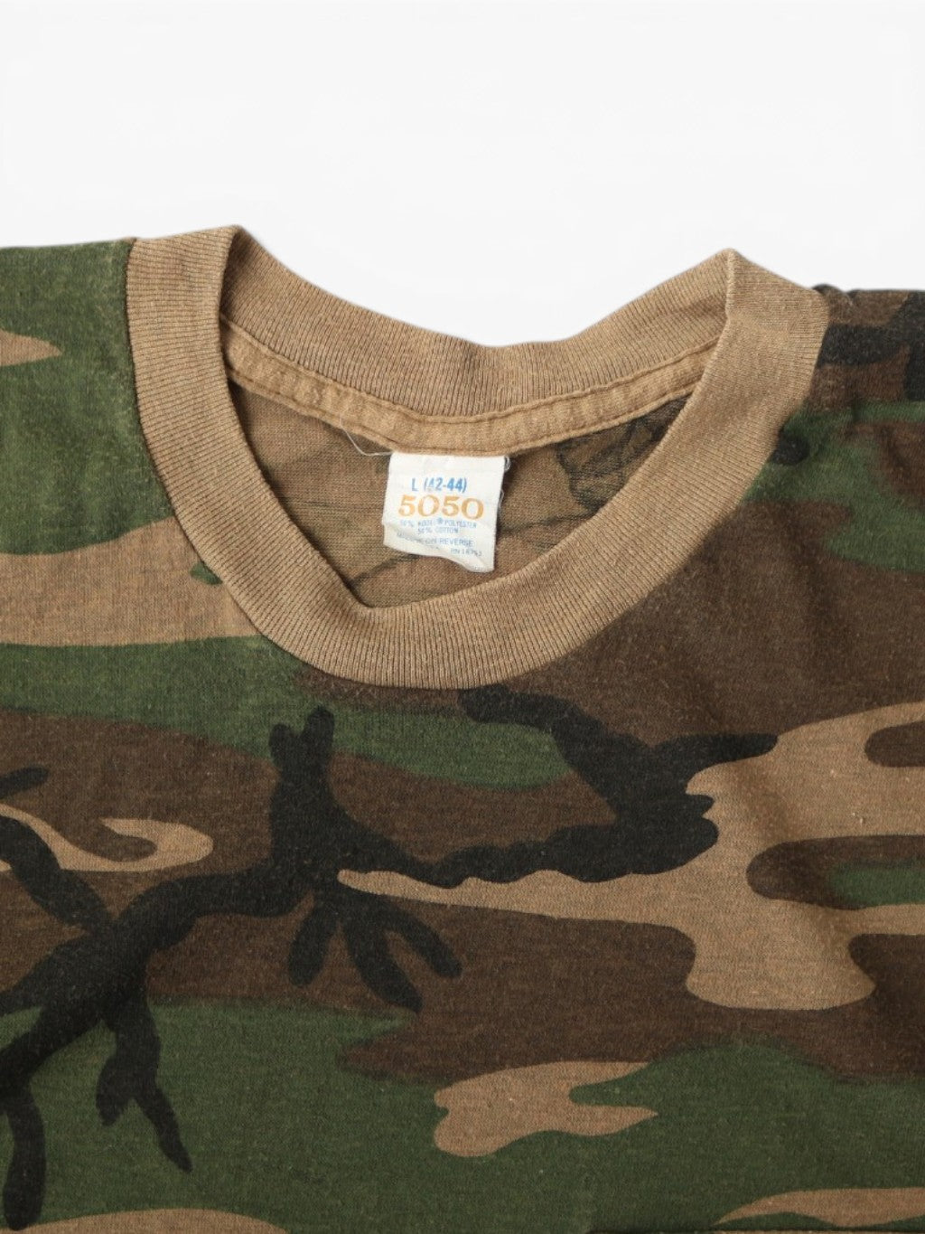 Single Stitch Woodland Camouflage Pocket T-Shirt