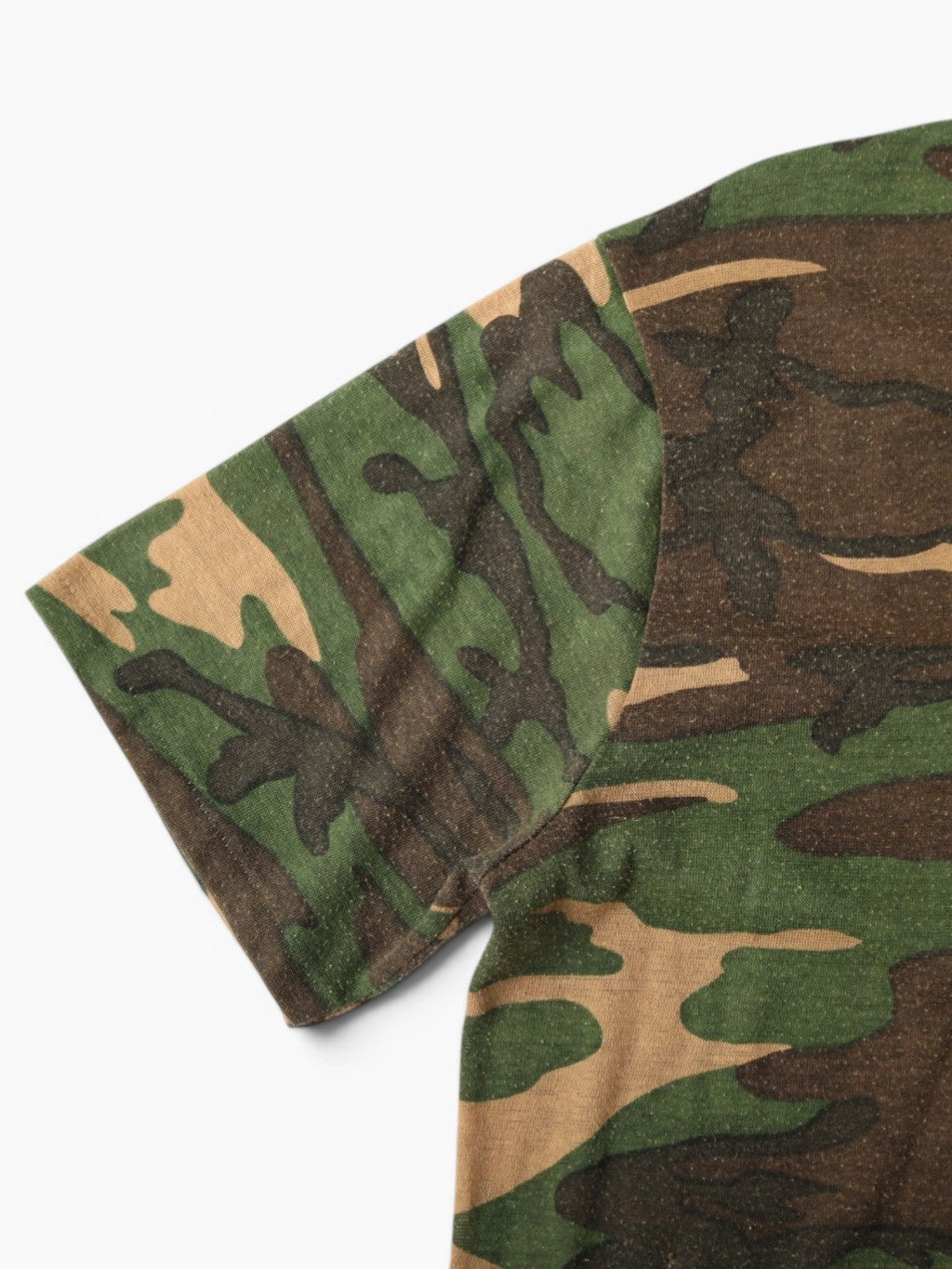 Single Stitch Woodland Camouflage Pocket T-Shirt