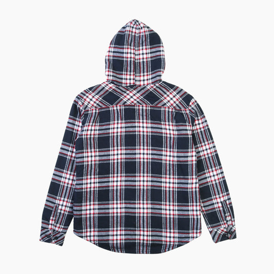 Vintage Hooded Flannel Overshirt - Red Check - American Madness
