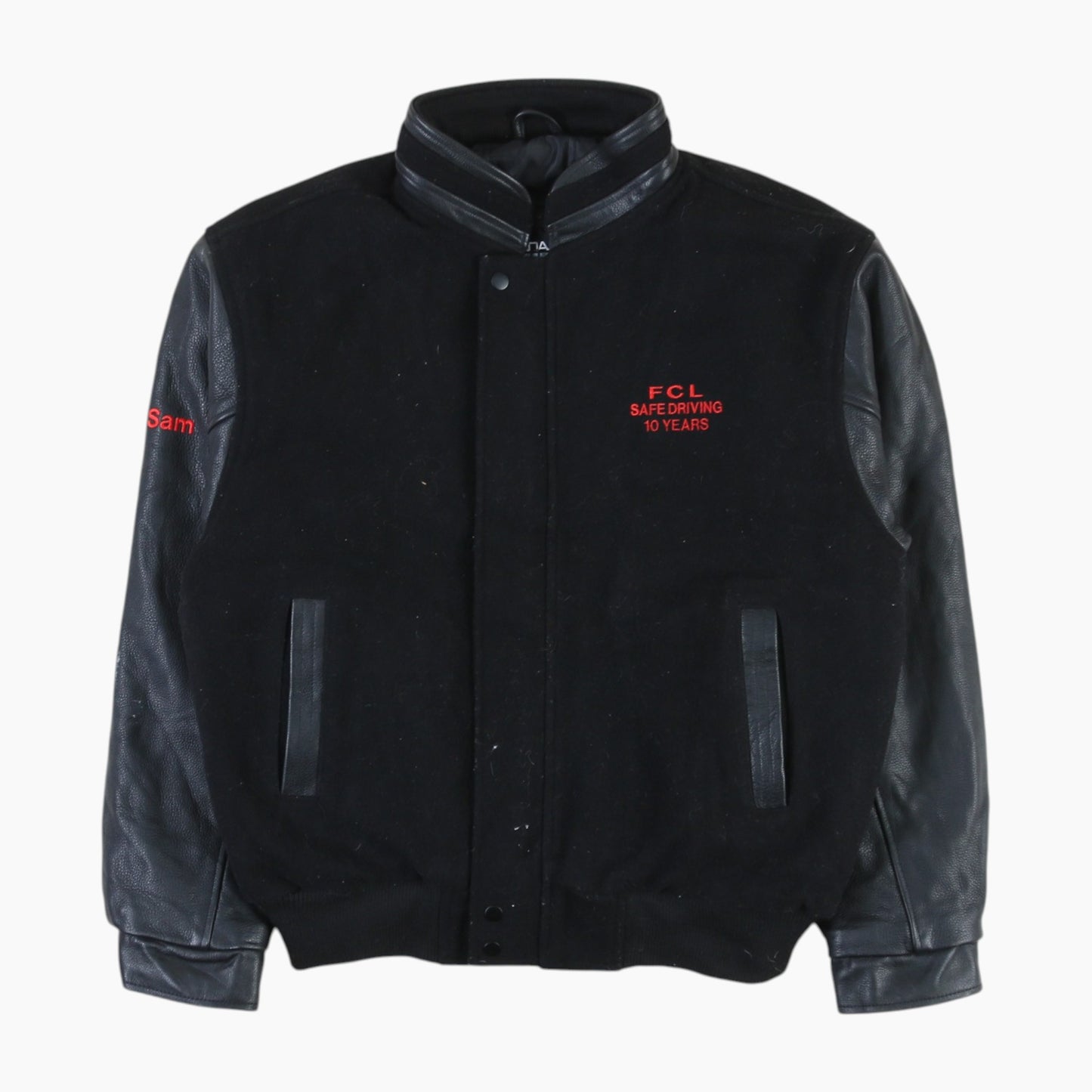 Vintage Varsity 'FCL' Bomber Jacket - Black