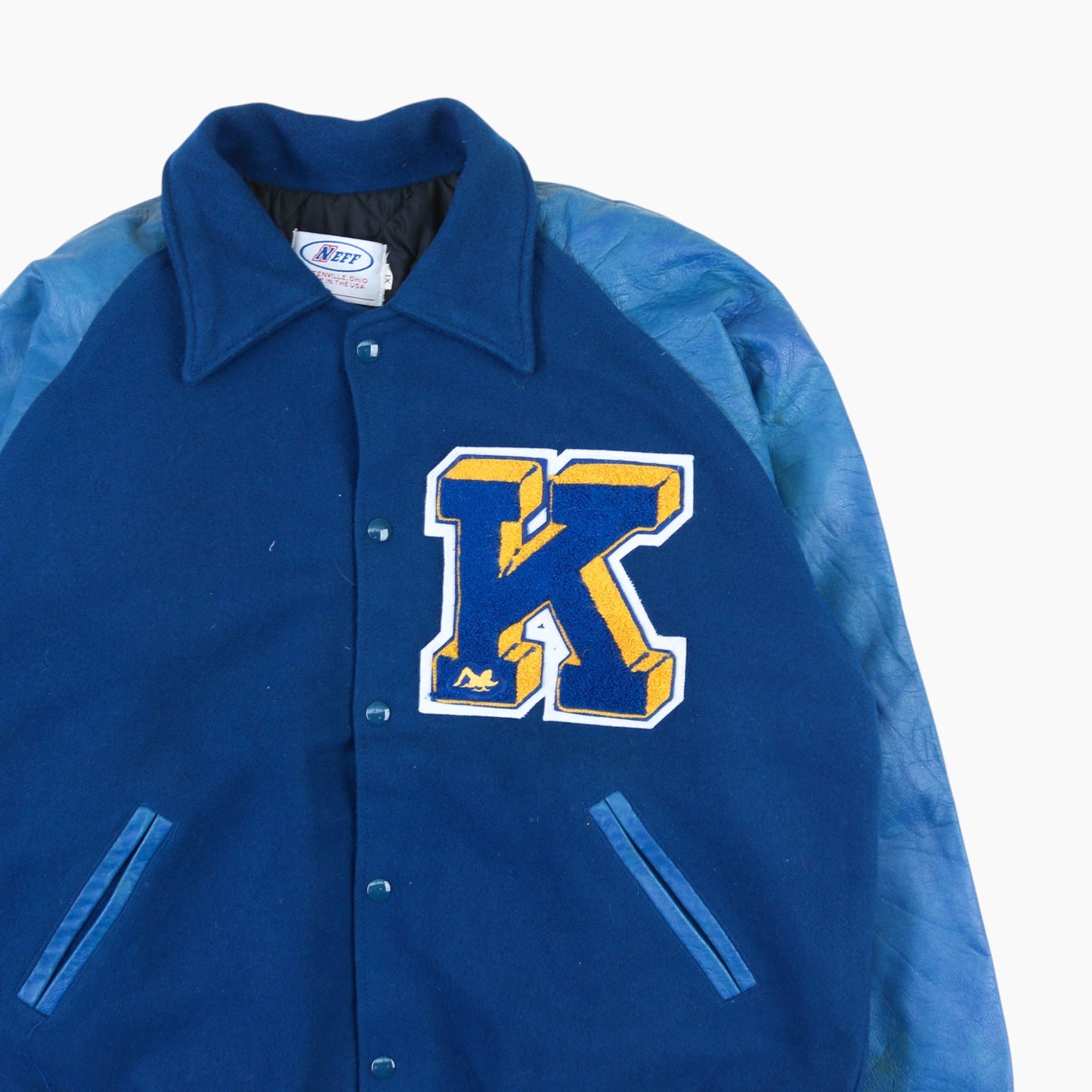 Vintage Varsity 'K' Bomber Jacket - Blue