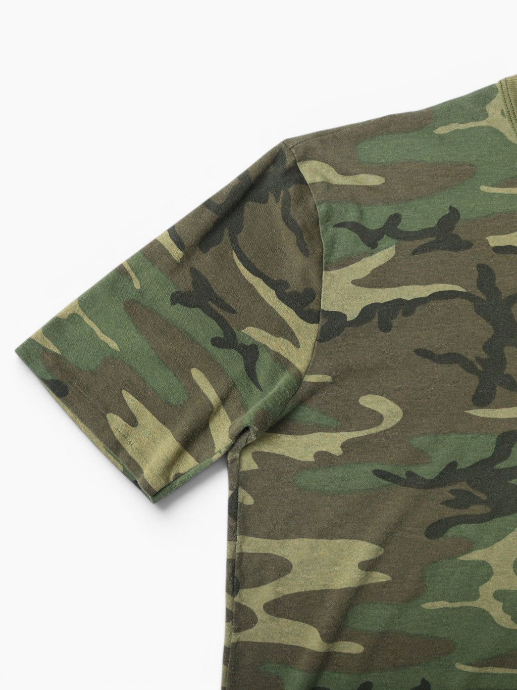 Single Stitch Woodland Camouflage Pocket T-Shirt