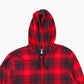 Vintage Flannel Hooded Overshirt - Red Check