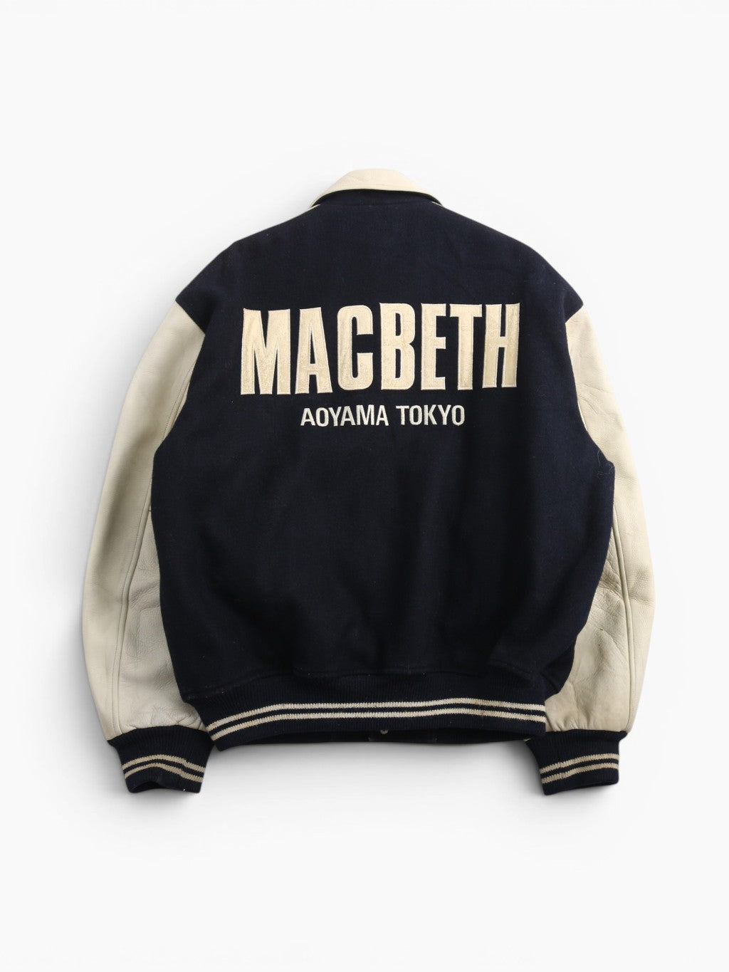 Vintage Varsity 'Macbeth Sports Club' Bomber Jacket - Black