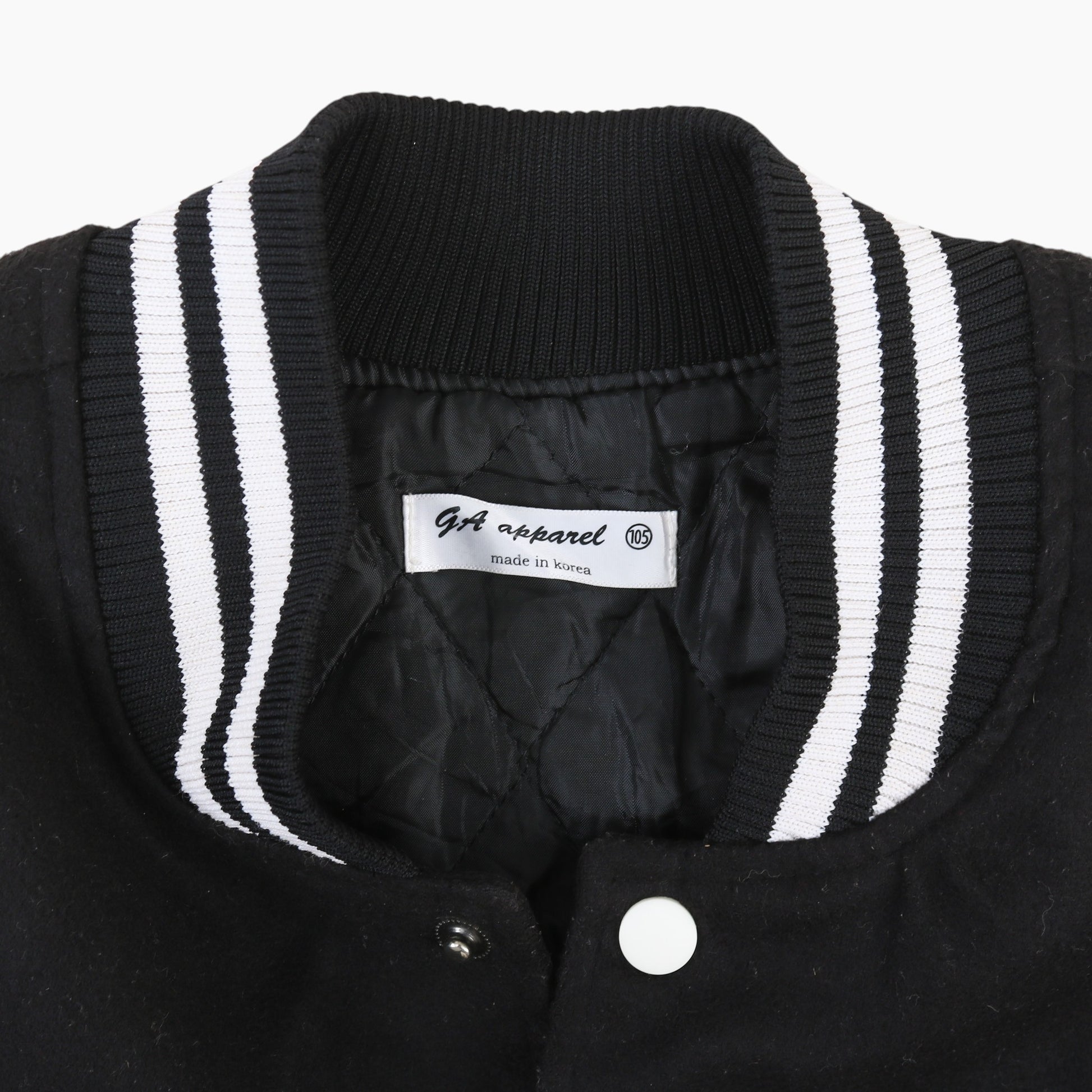 Vintage Varsity 'KH' Bomber Jacket - Black