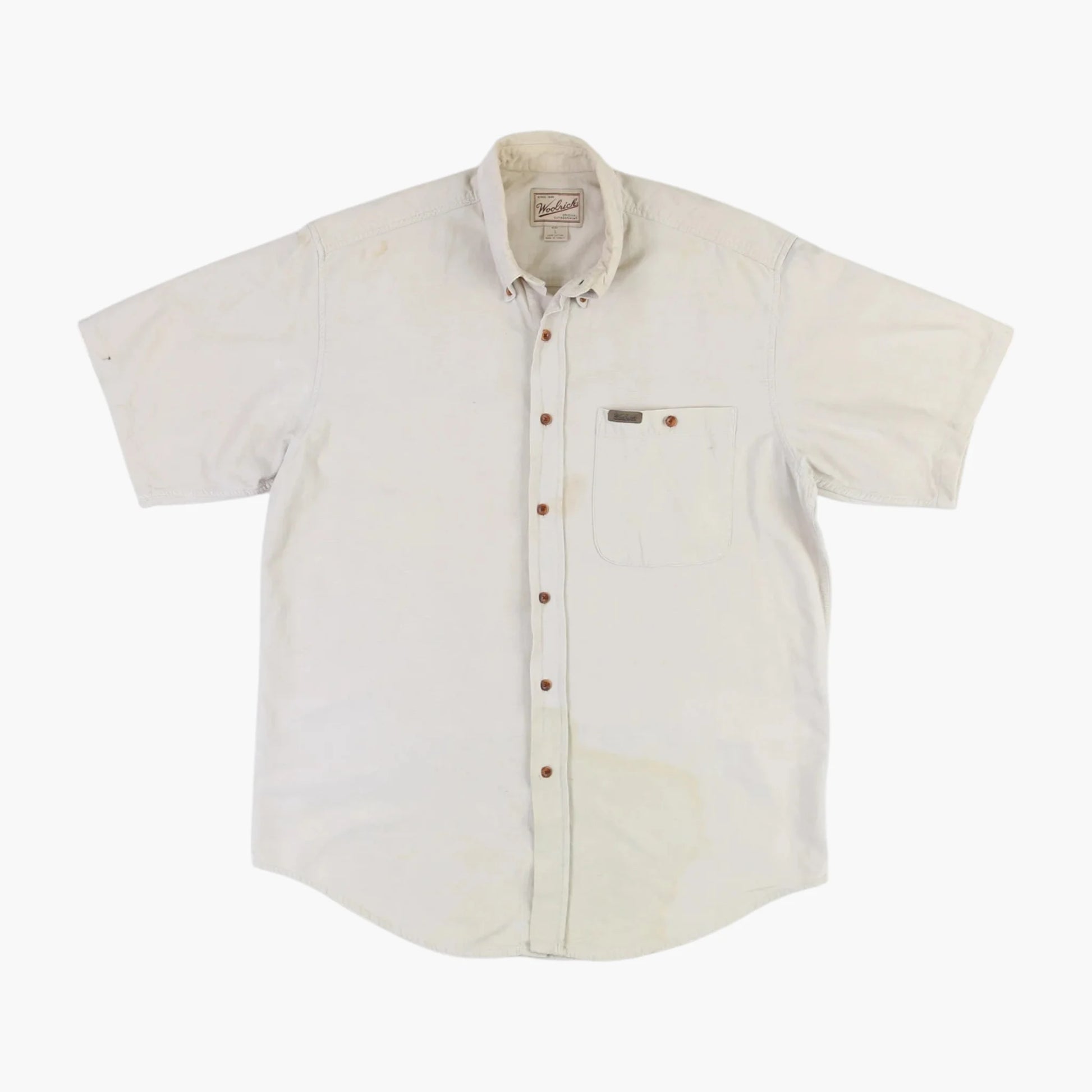 Short Sleeve Button-up Shirt - Beige