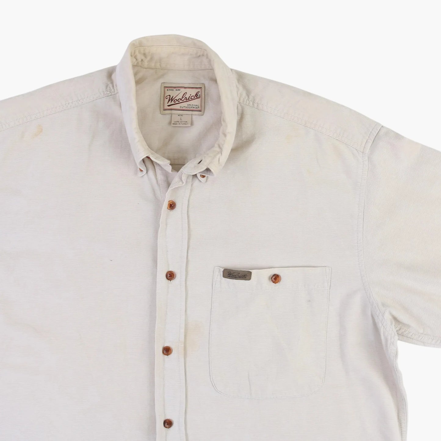 Short Sleeve Button-up Shirt - Beige