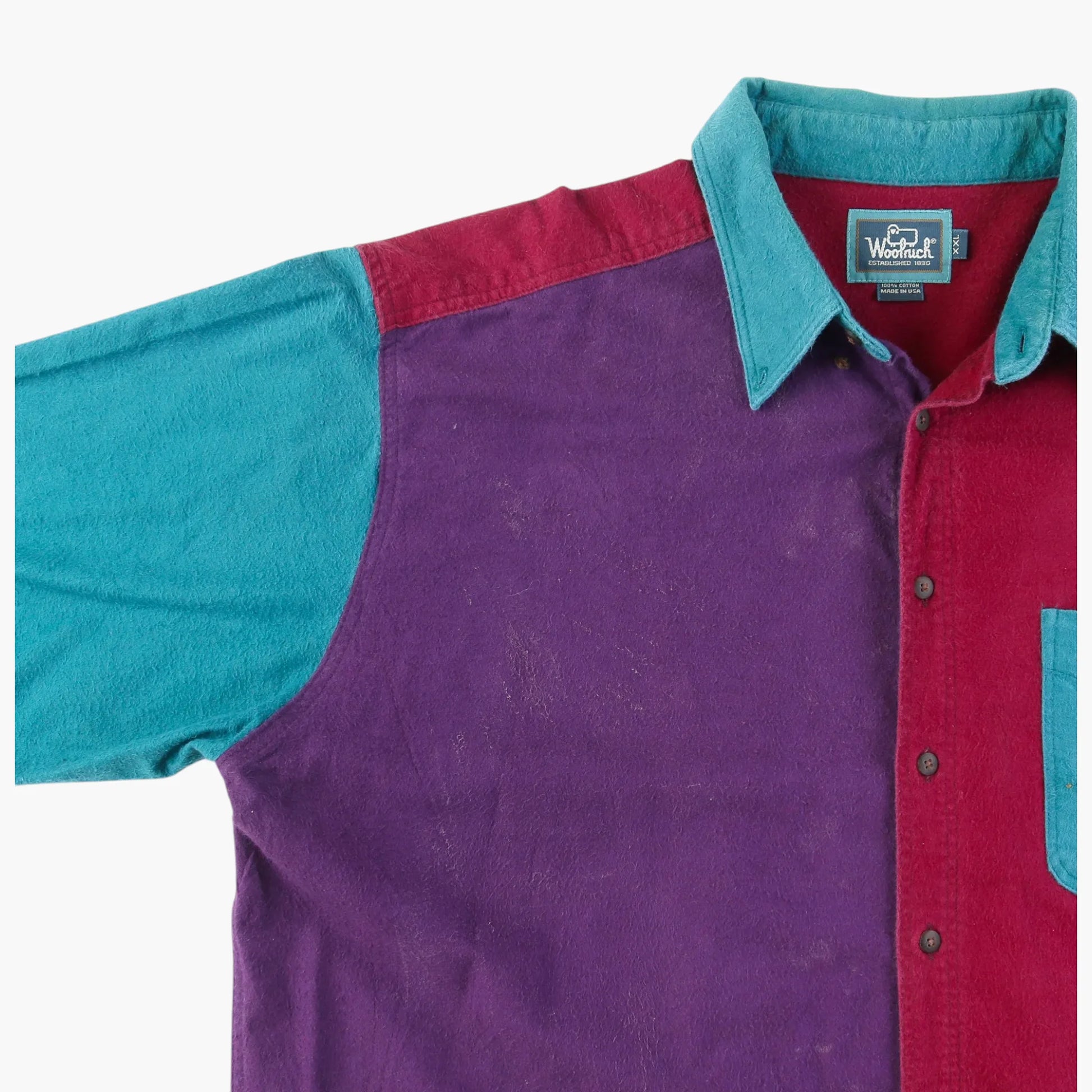 Vintage Paneled Flannel Shirt