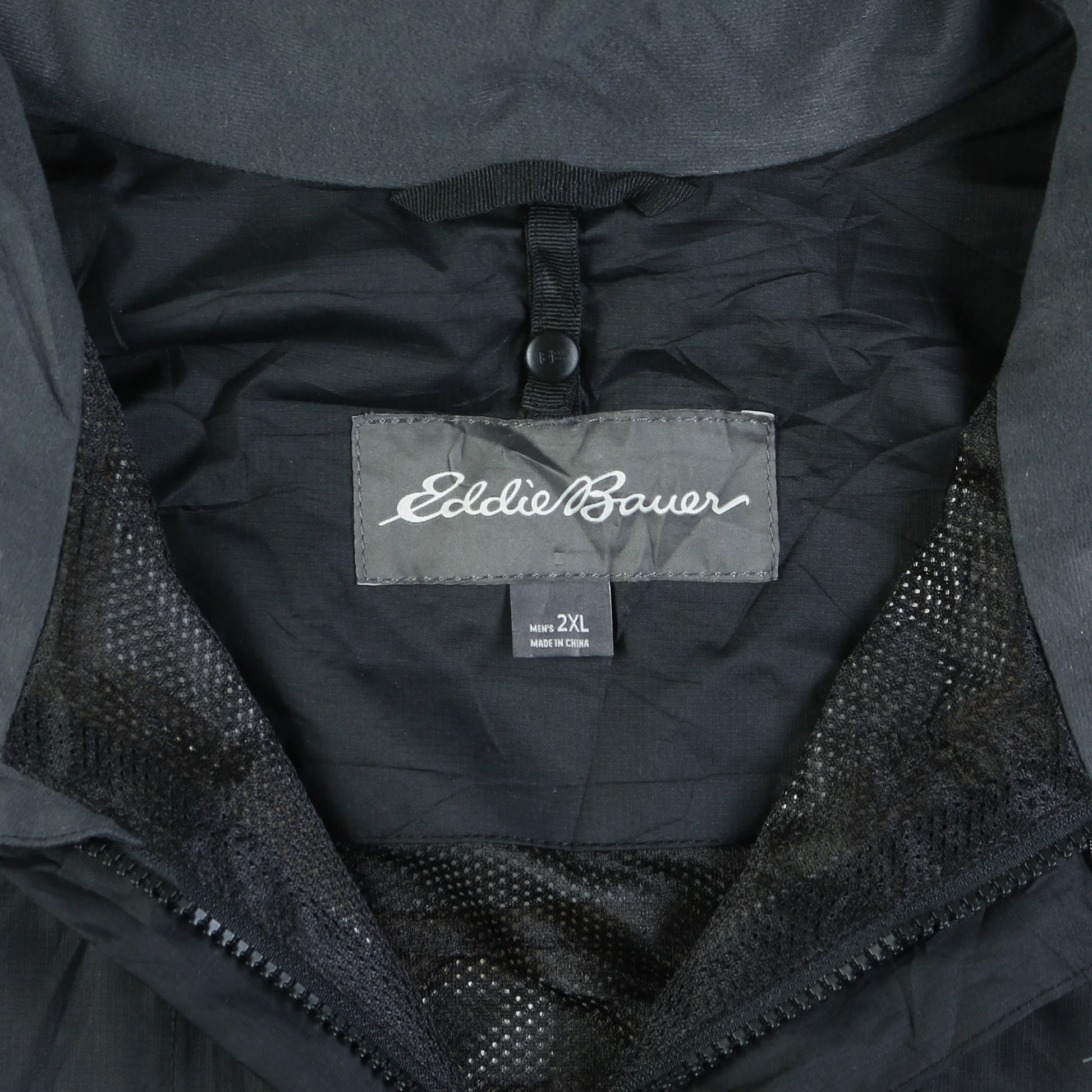 Hooded Windbreaker Jacket - Black