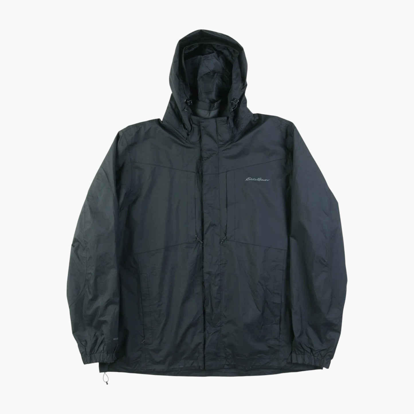 Hooded Windbreaker Jacket - Black