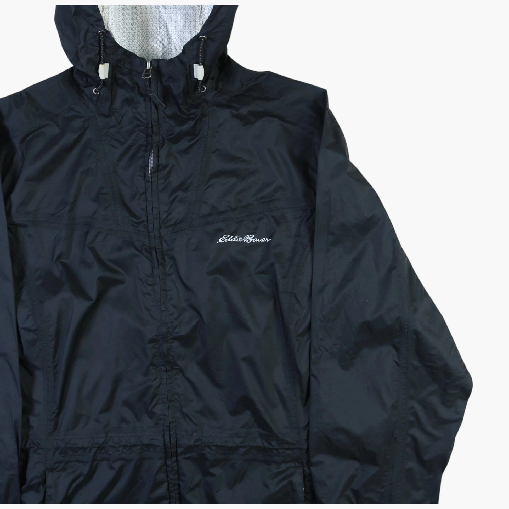 Hooded Windbreaker Jacket - Black