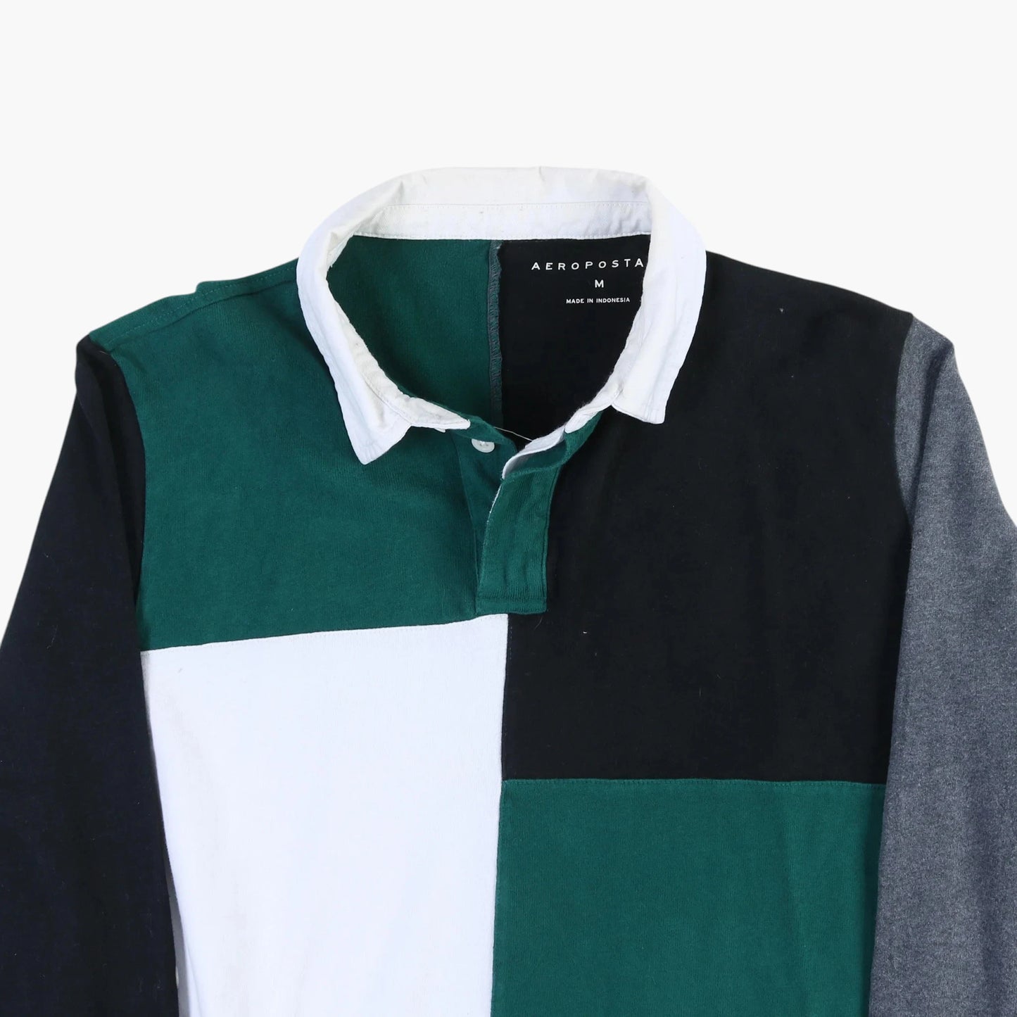 Aeropostale Rugby Shirt - Green Patchwork