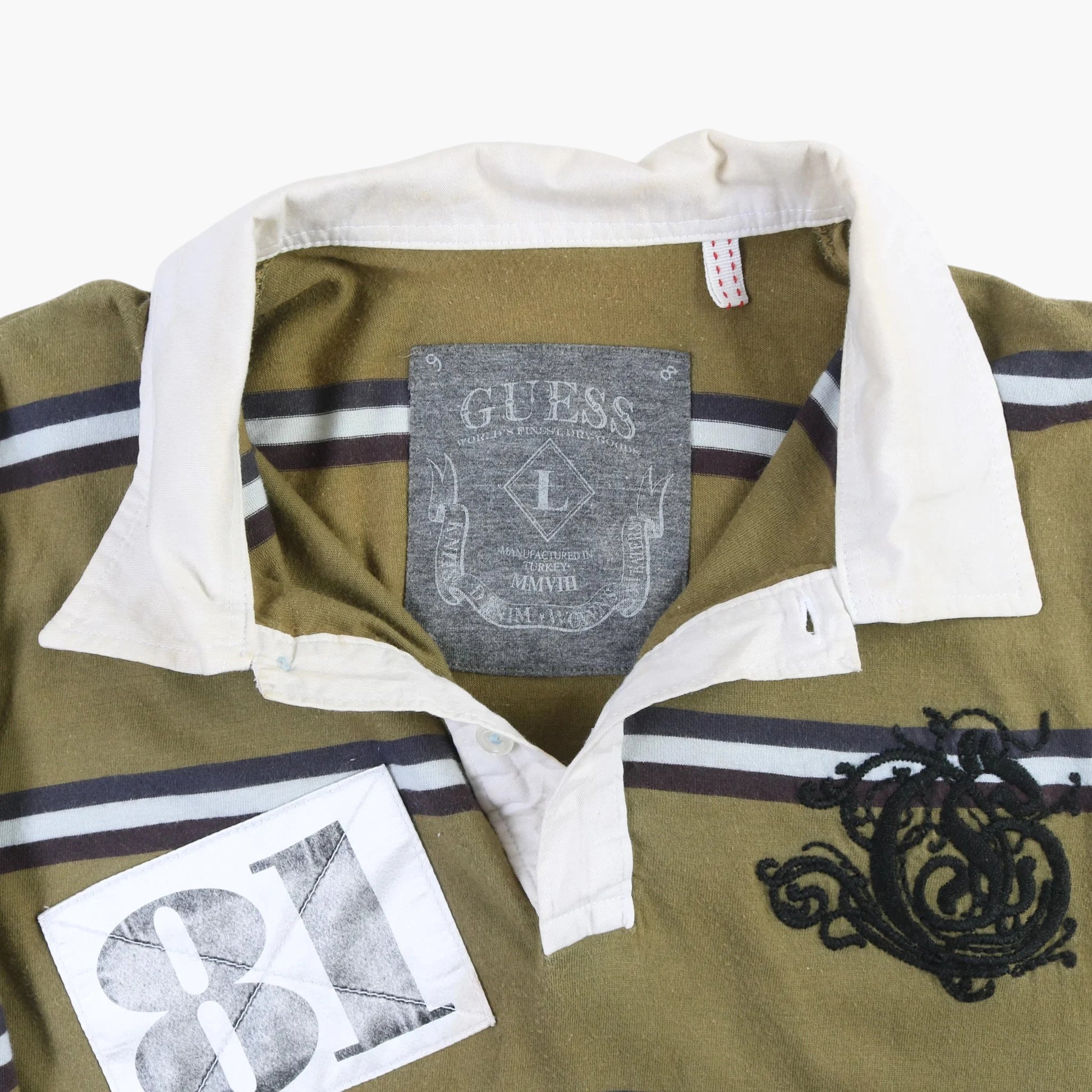 Guess Rugby Shirt - Green Stripe