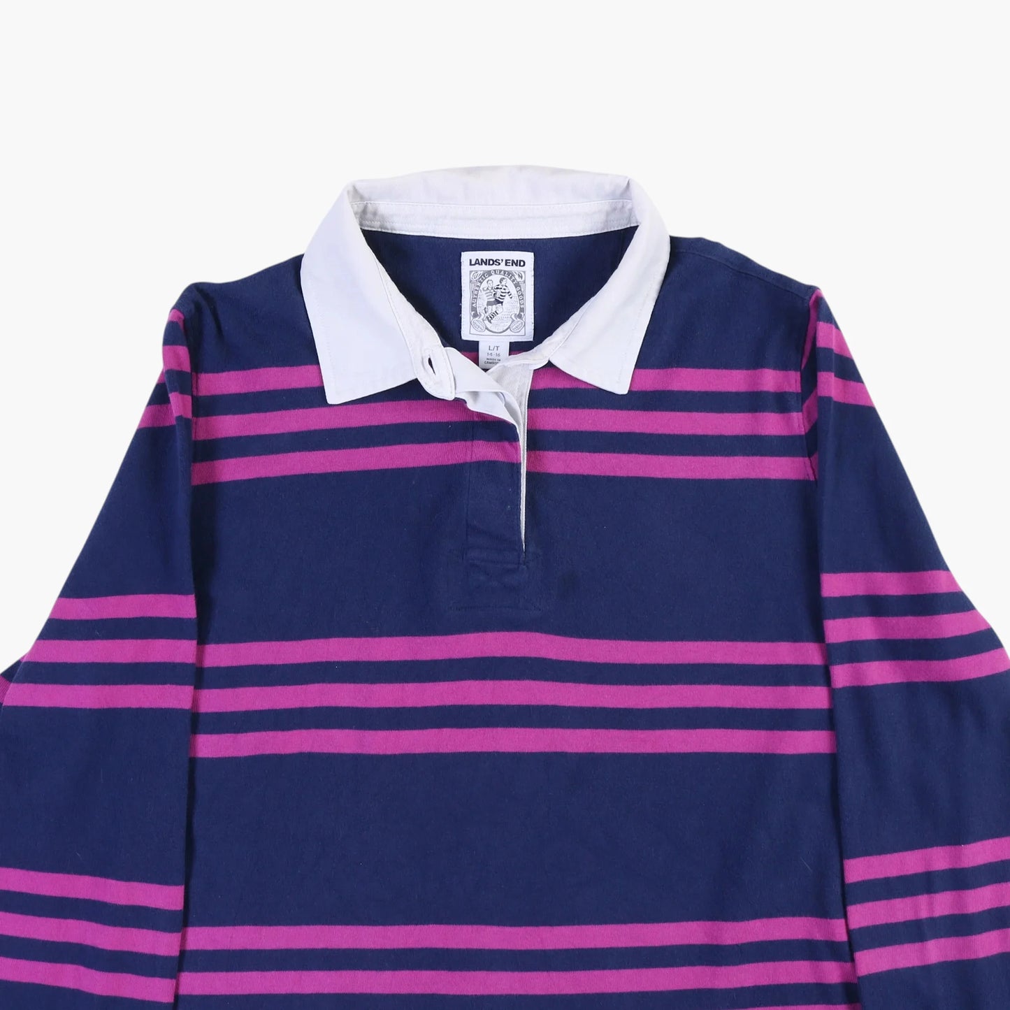 Lands' End Rugby Shirt - Pink Stripe