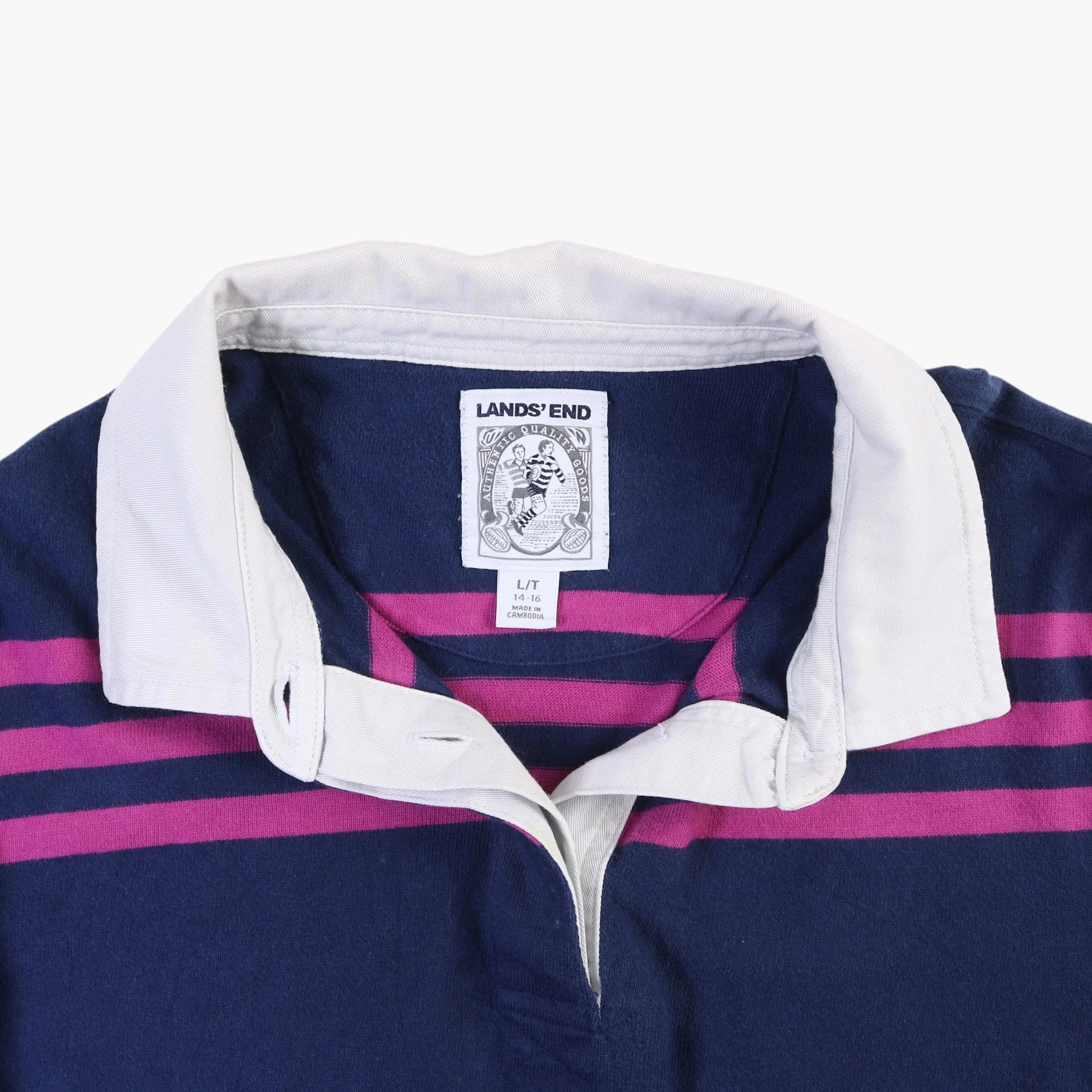 Lands' End Rugby Shirt - Pink Stripe