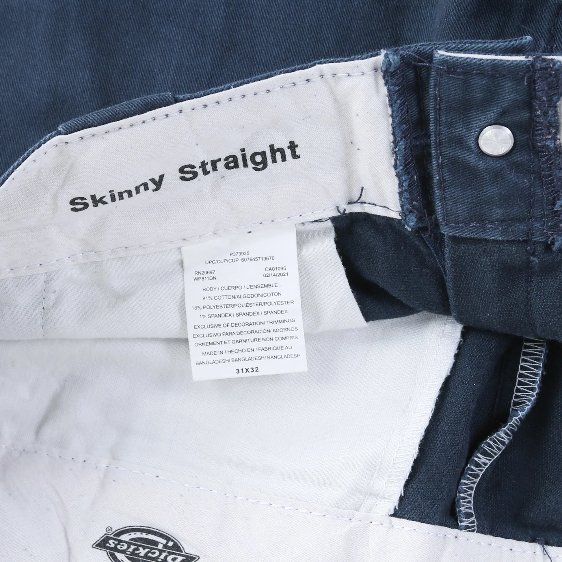 Skinny Straight Work Pants - Navy