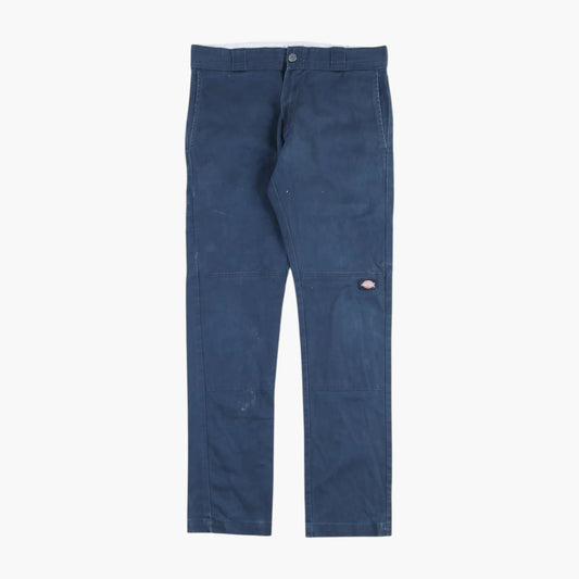 Skinny Straight Work Pants - Navy