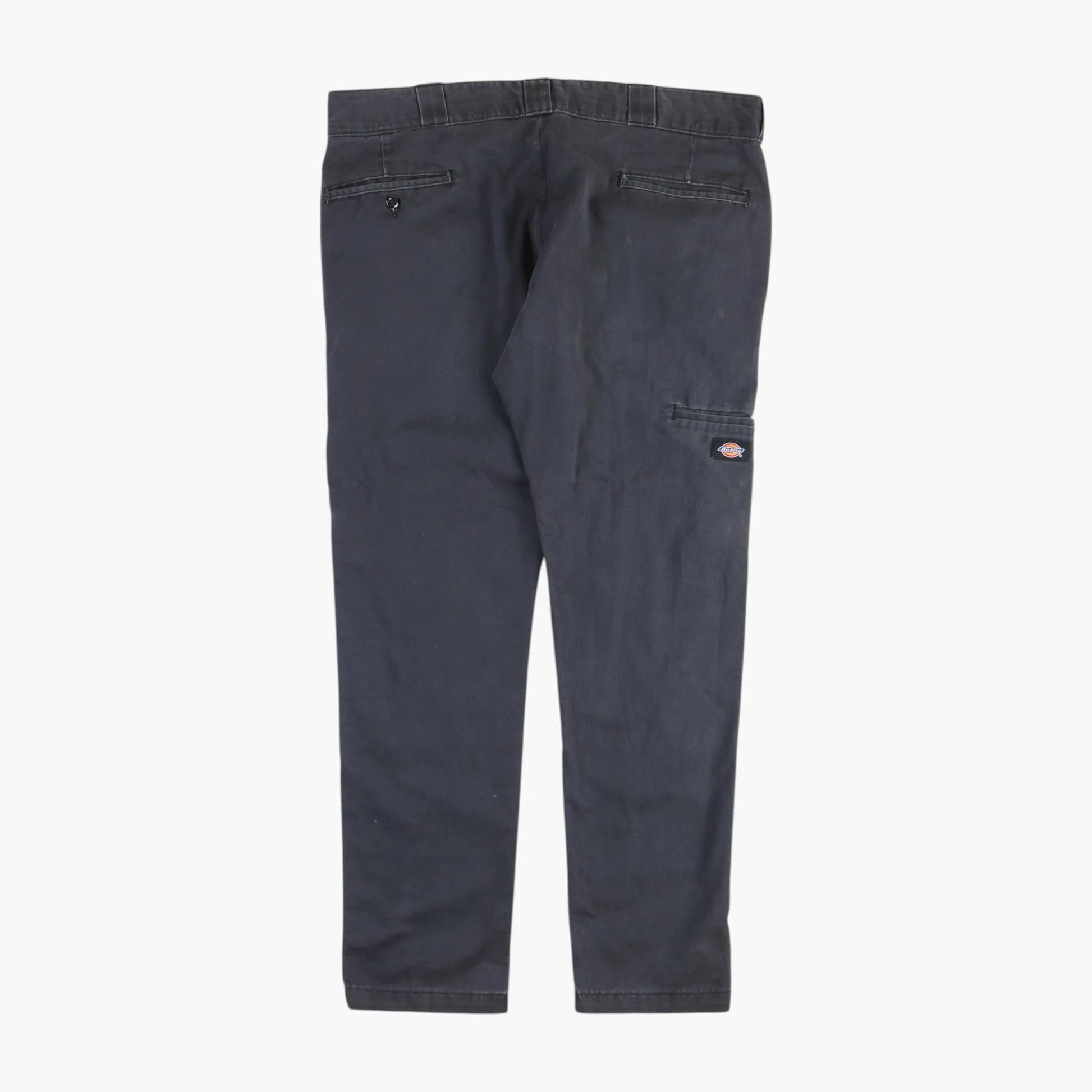 Skinny Straight Work Pants - Black