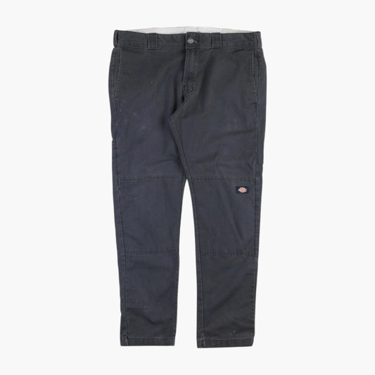 Skinny Straight Work Pants - Black