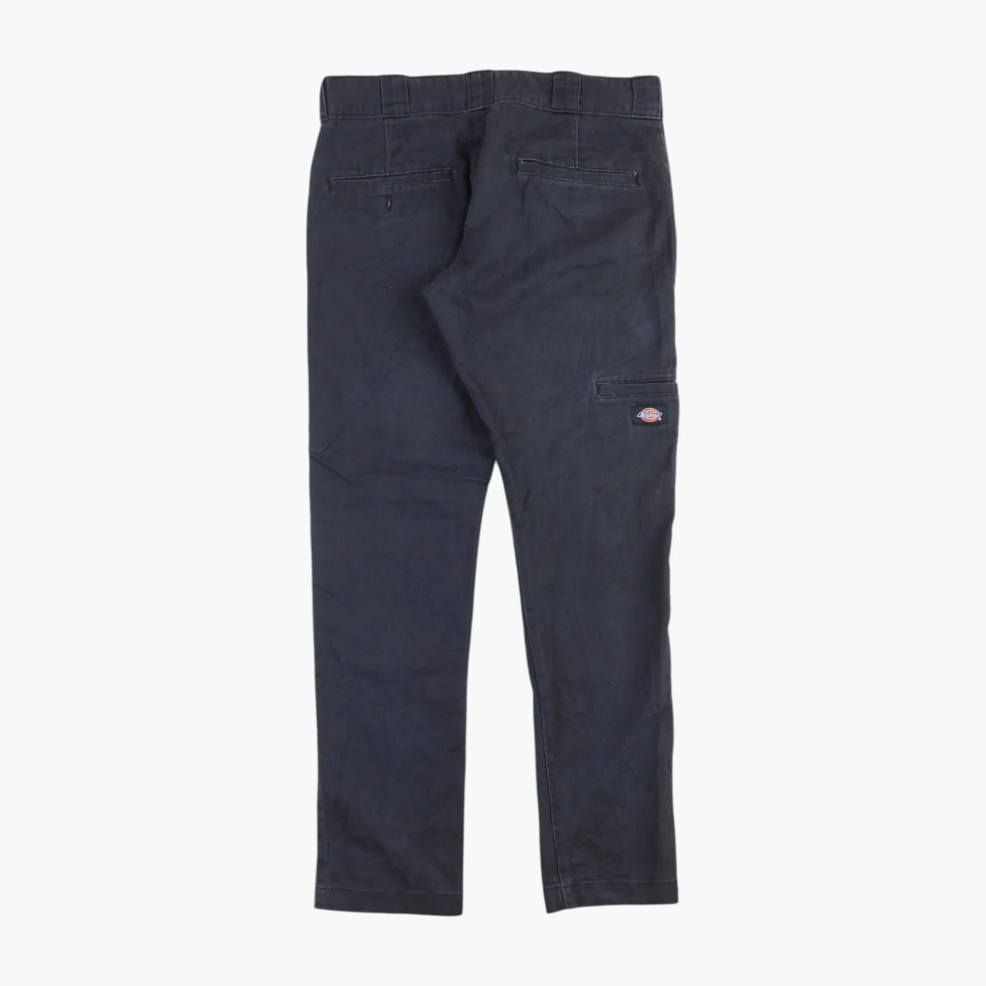Skinny Straight Work Pants - Black