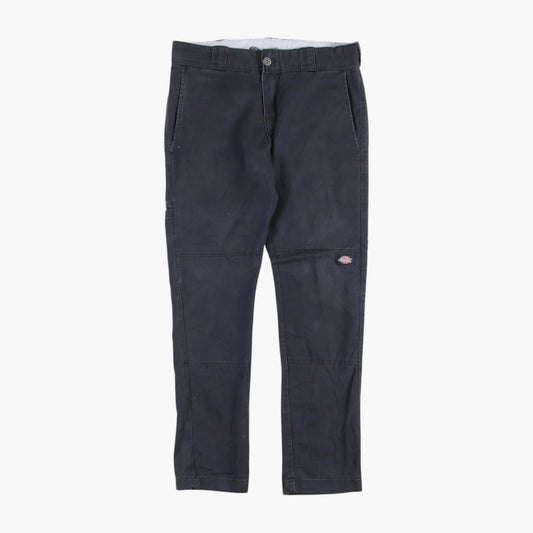 Skinny Straight Work Pants - Black