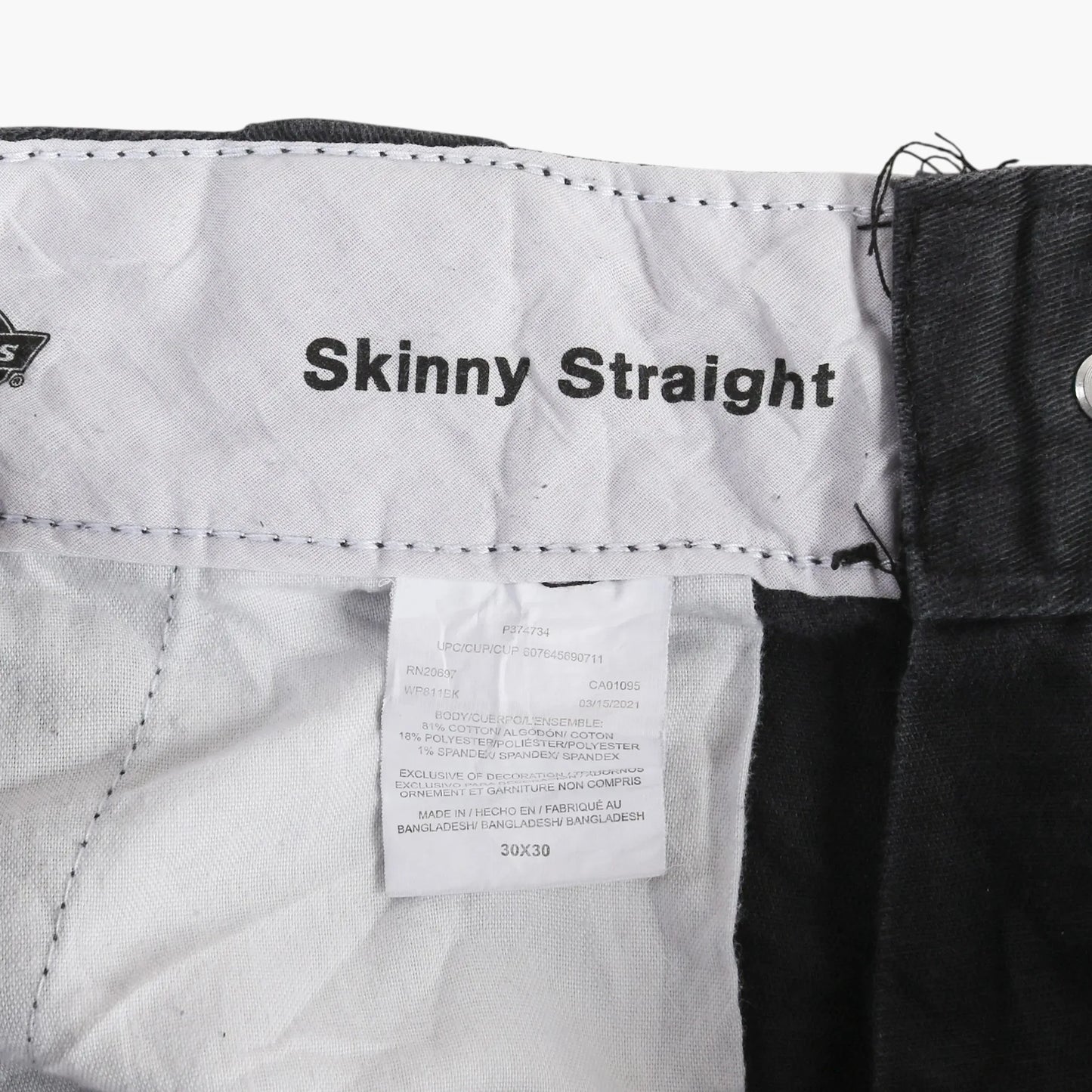 Skinny Straight Work Pants - Black