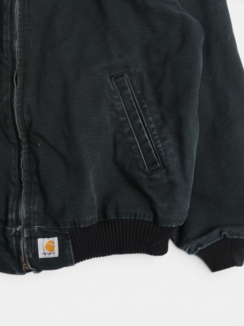 Hooded Santa Fe Bomber Jacket - Black