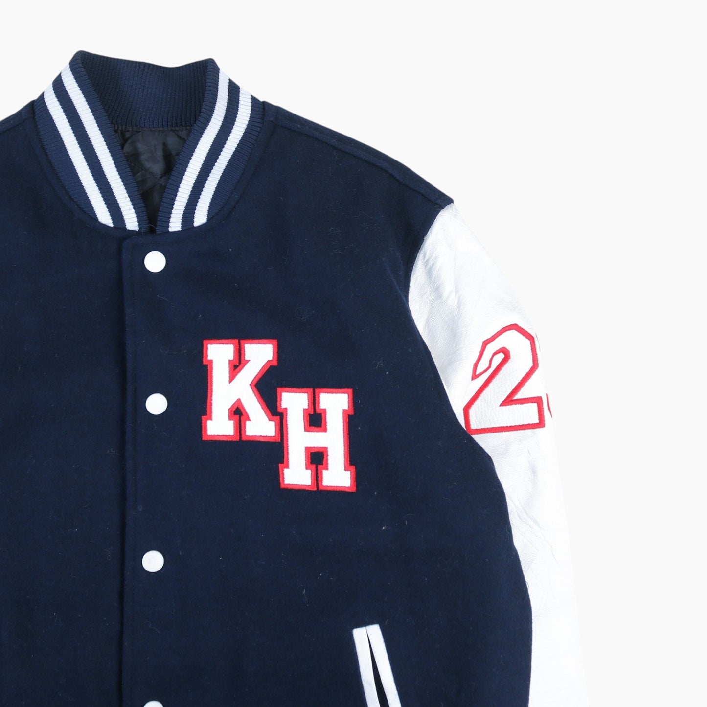 Vintage Varsity 'KH' Bomber Jacket - Navy