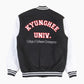 Vintage Varsity 'KH' Bomber Jacket - Black