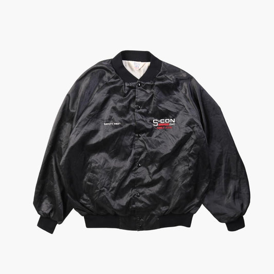 Vintage 'Safety First' Satin Bomber Jacket - American Madness