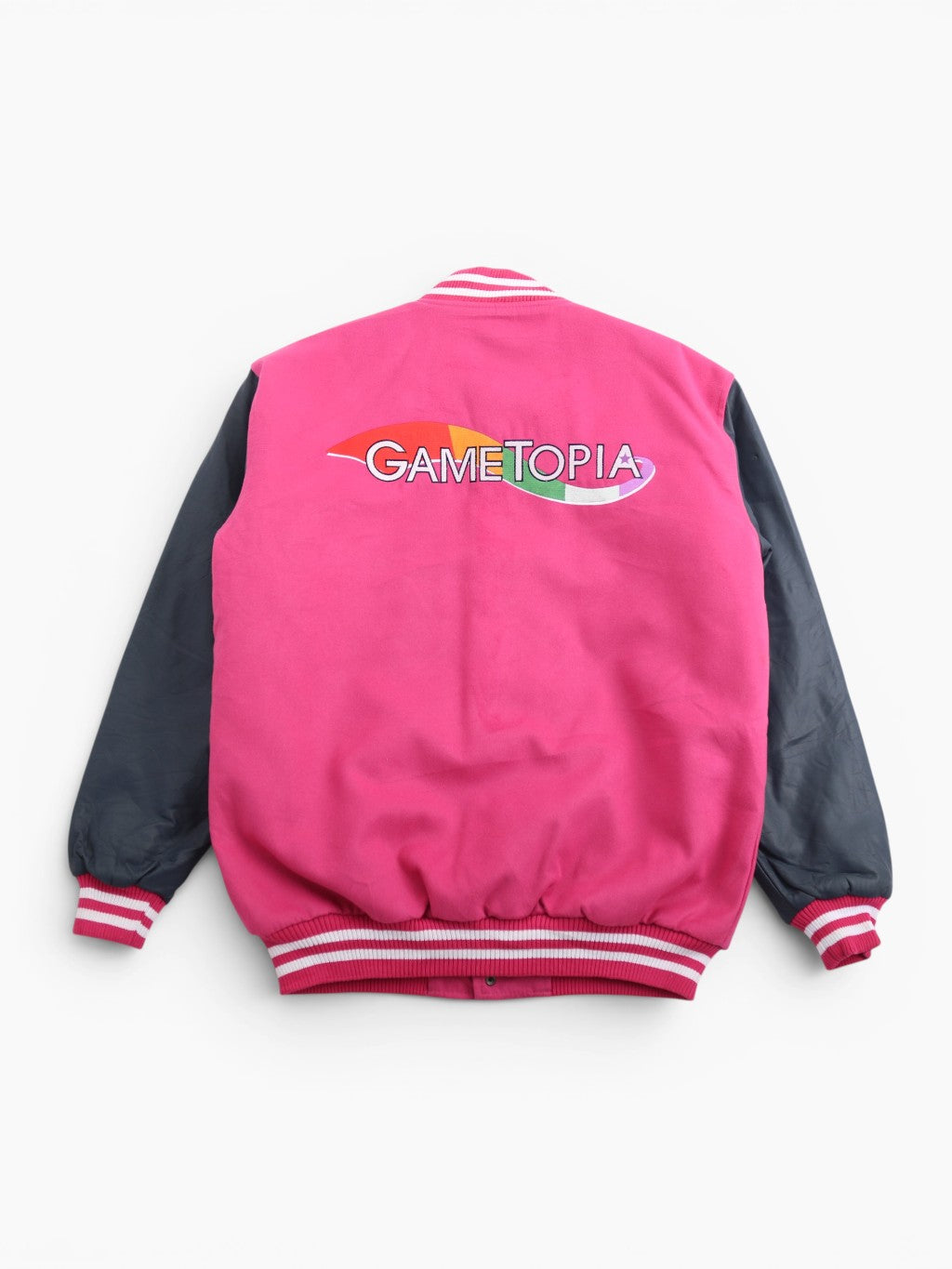 Vintage Varsity 'P' Bomber Jacket - Pink