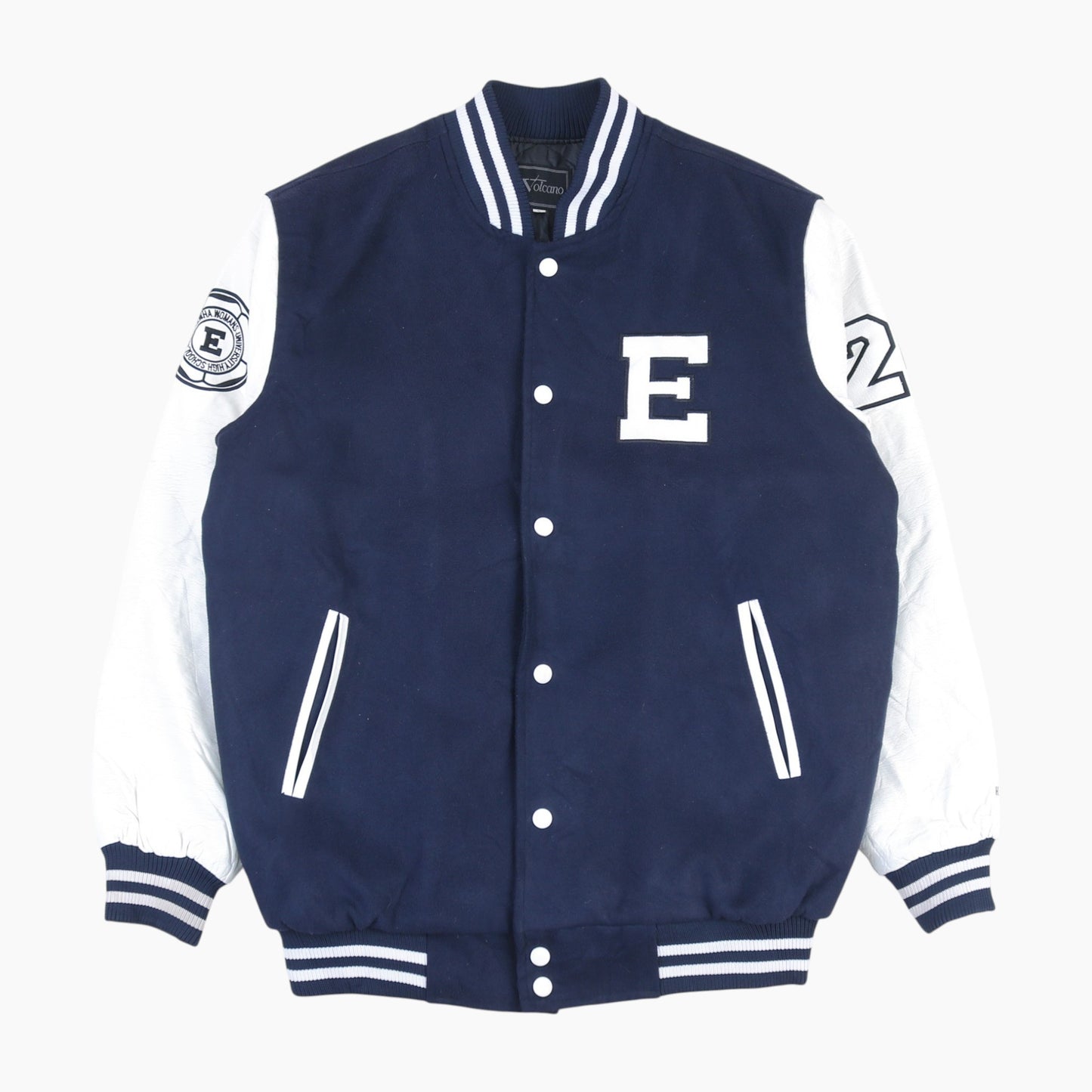 Vintage Varsity 'E' Bomber Jacket - Navy
