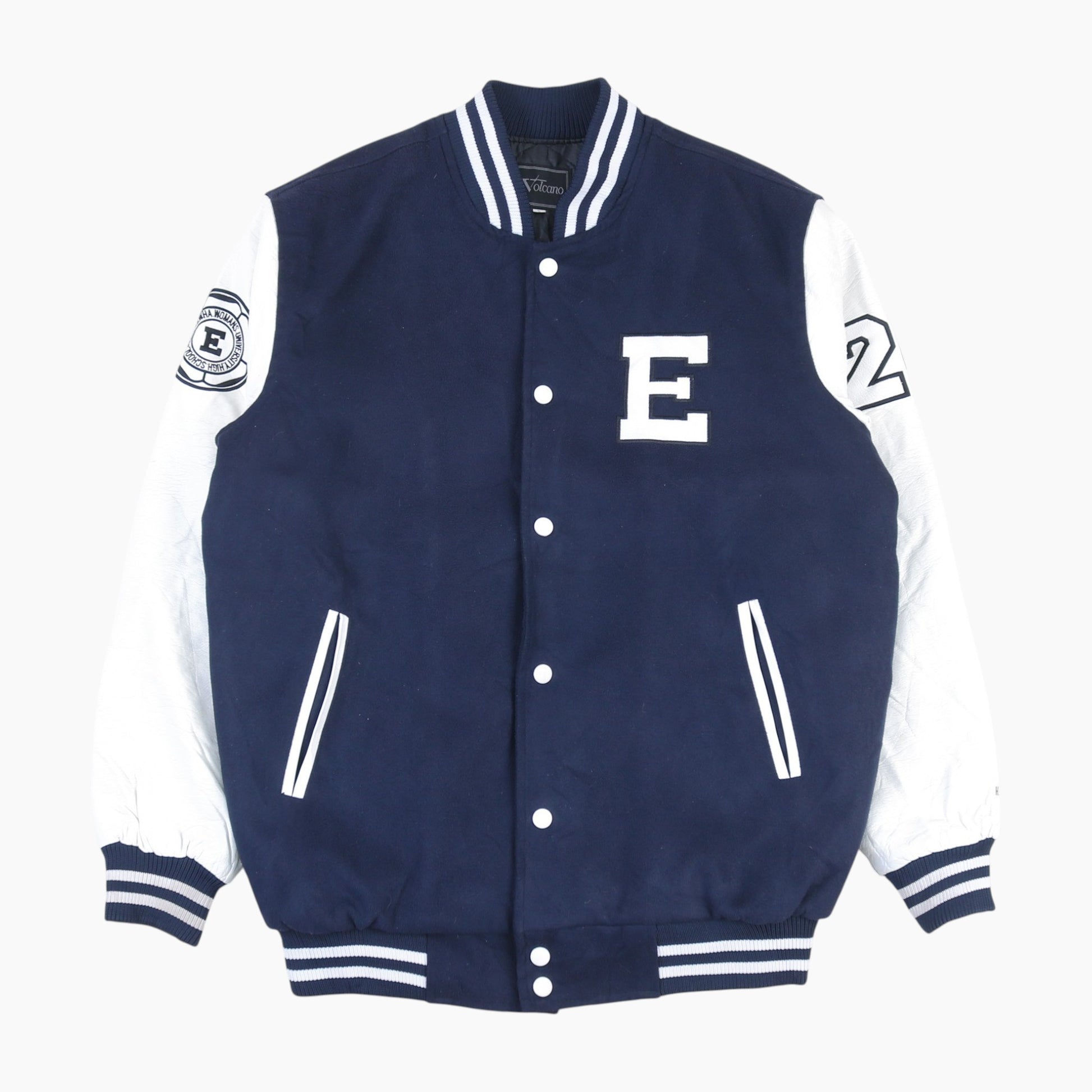 Vintage Varsity 'E' Bomber Jacket - Navy