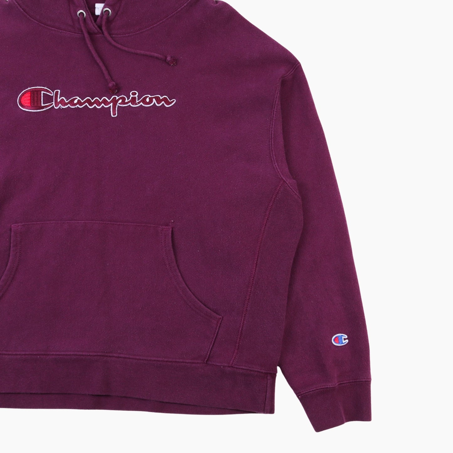 Embroidered Hooded Sweatshirt - Maroon